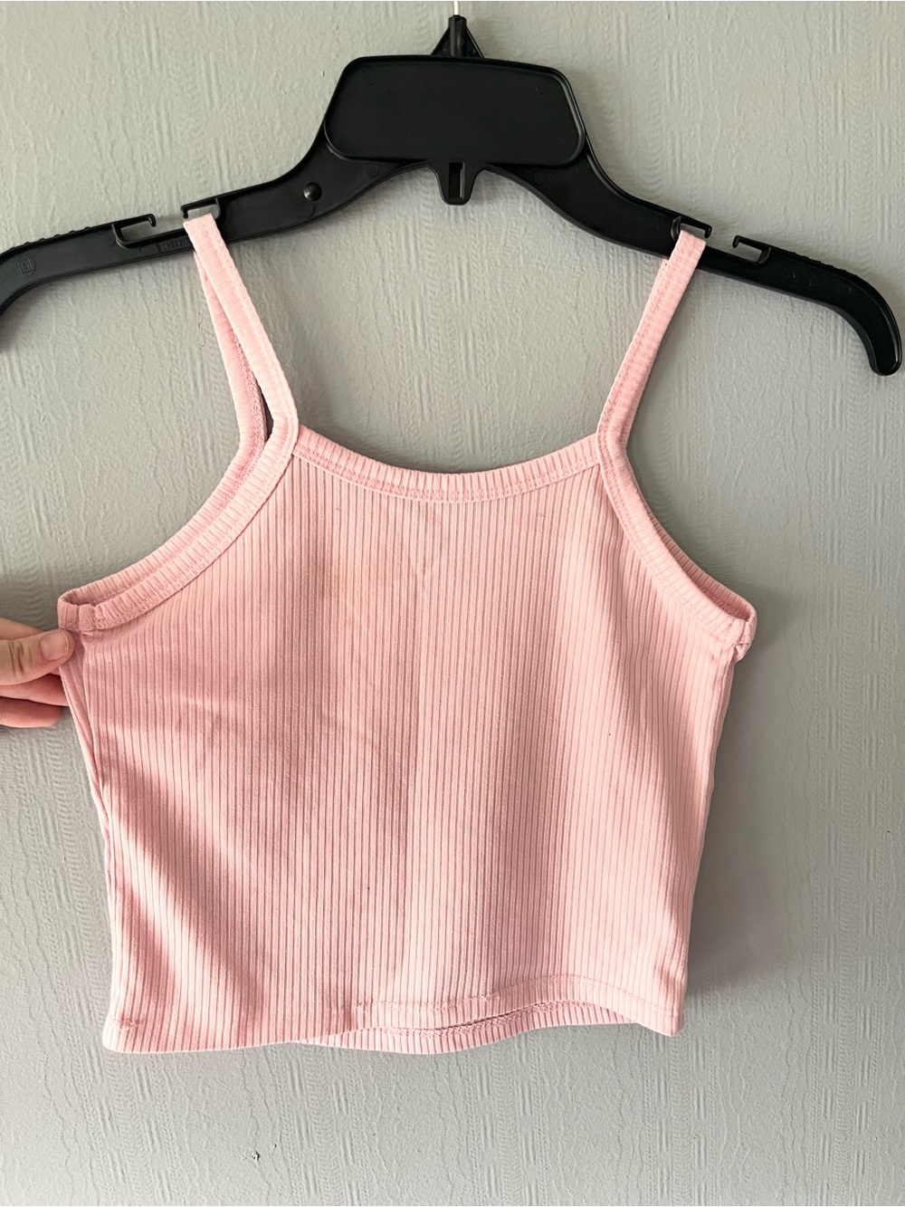 Pink Ribbed Rhinestone Wing Crop Tank - Picture 2 of 4